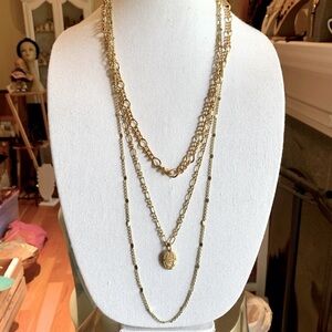 Tutti Friutti 3-layered gold tone necklace